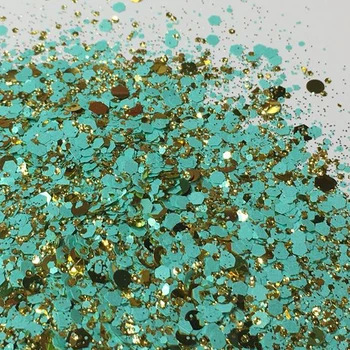 12 Culori/50g Vată de zahăr | 2 Ton Indesata Glitter Mix | Roz si Aur Indesata mat turcoaz metalic și relief sclipici auriu